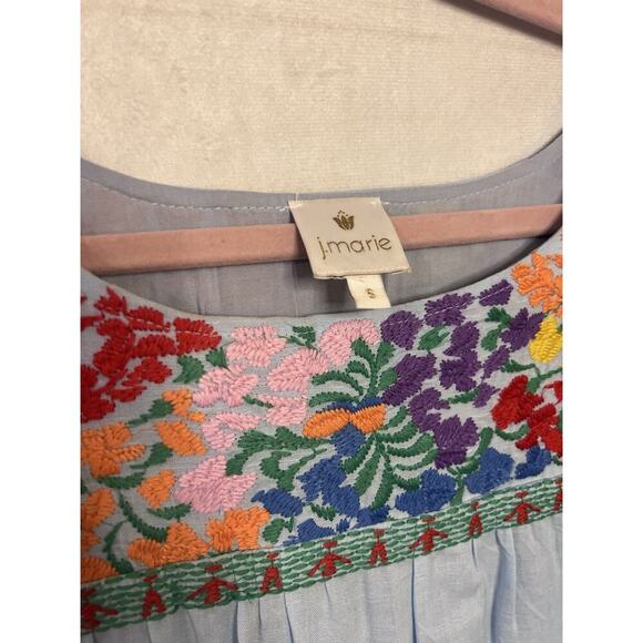 Size Small J. Marie Dress Light Blue 3/4 Length Sleeves - Picture 4 of 6